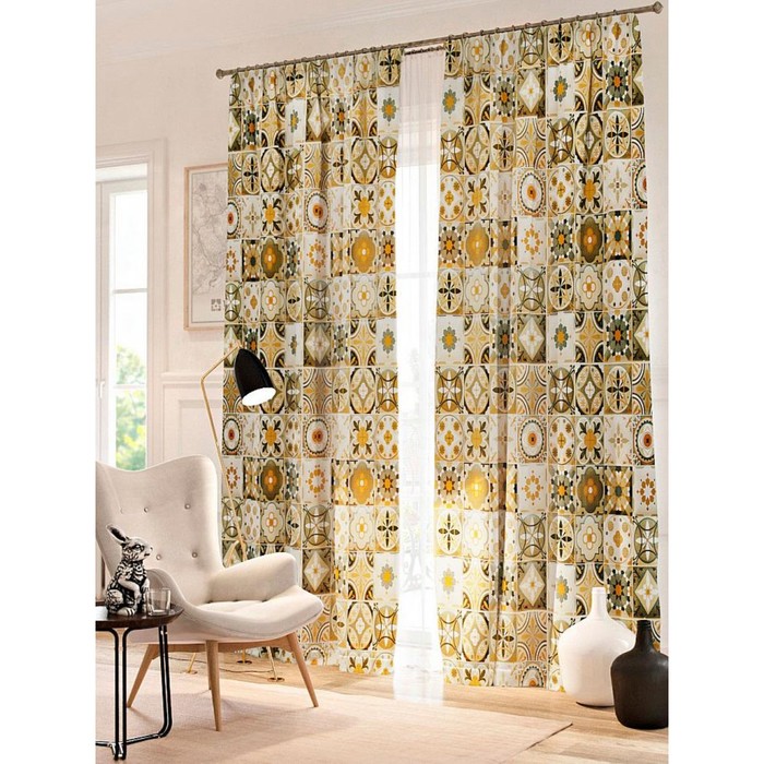 Фотошторы "Пэчворк", размер 150х260 см - 2 шт, блэкаут