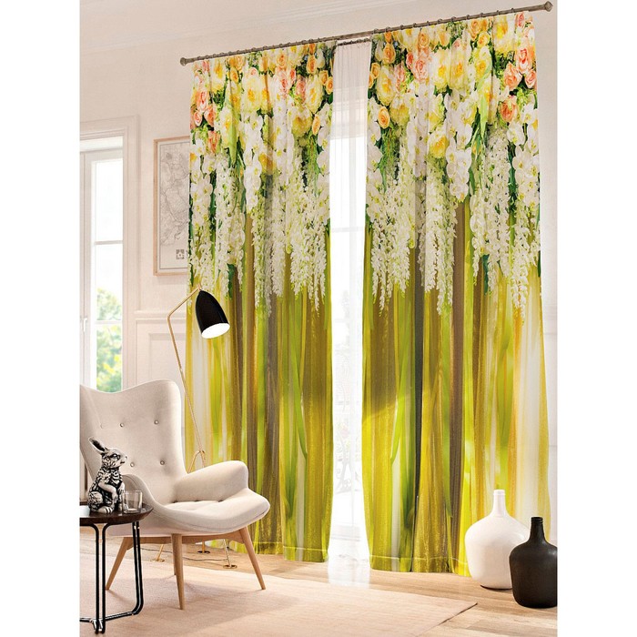 Фотошторы "Вевея", размер 150х260 см - 2 шт, блэкаут