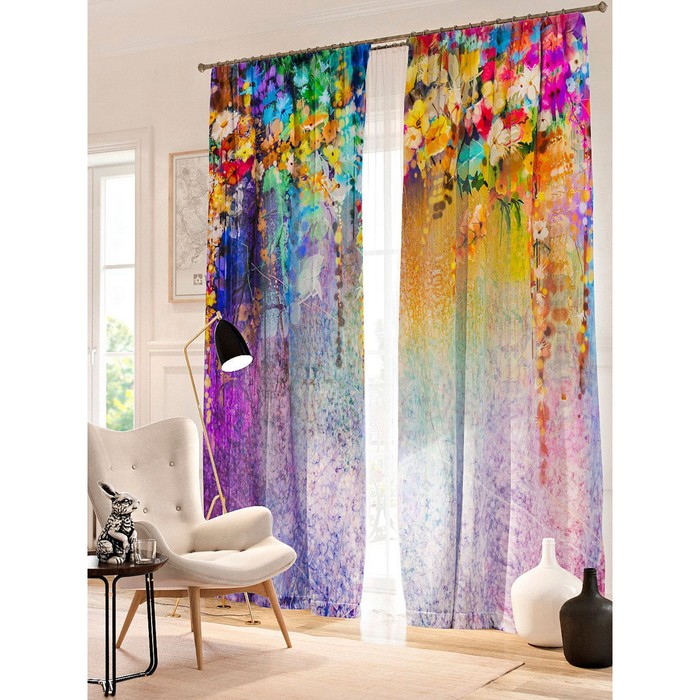 Фотошторы "Бивой", размер 150х260 см - 2 шт, блэкаут