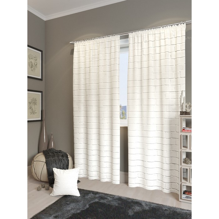 Фотошторы "Стеар", размер 150х260 см - 2 шт, блэкаут