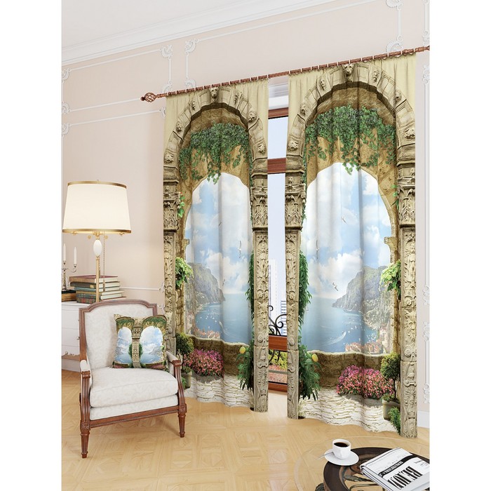 Фотошторы "Упра", размер 150х260 см - 2 шт, блэкаут