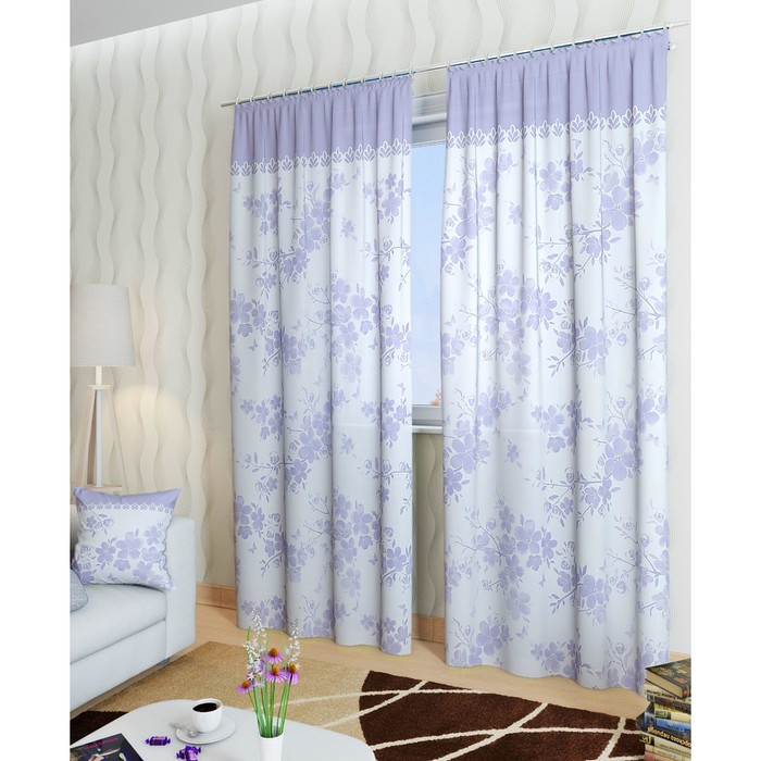 Шторы «Вивида-К», размер 150х260 см - 2 шт, цвет сиреневый