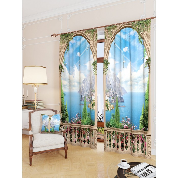 Фотошторы "Сезаль", размер 150х260 см - 2 шт, блэкаут