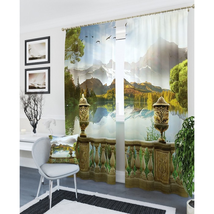 Фотошторы "Холодное утро", размер 150х260 см - 2 шт, блэкаут