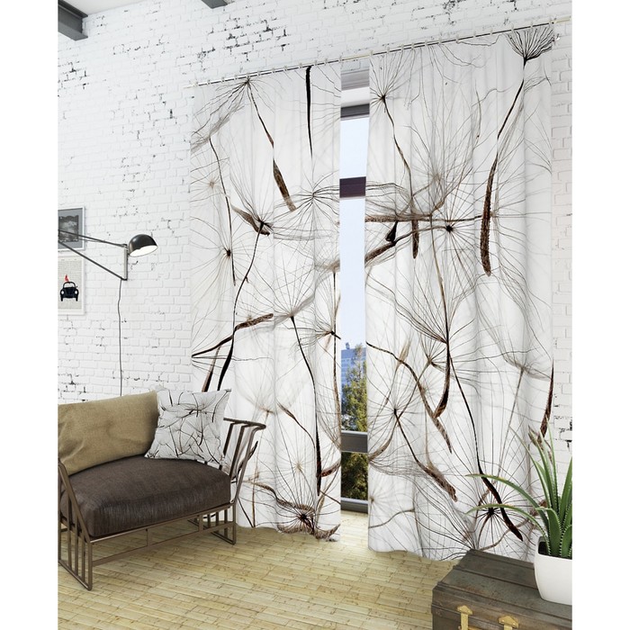 Фотошторы "Делеао", размер 150х260 см - 2 шт, блэкаут