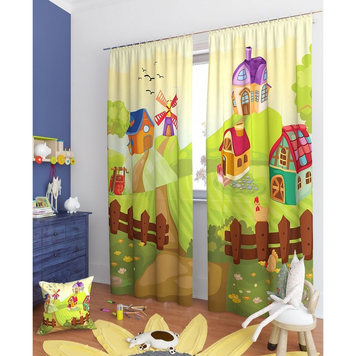 Фотошторы "Амиур", размер 150х260 см - 2 шт, блэкаут