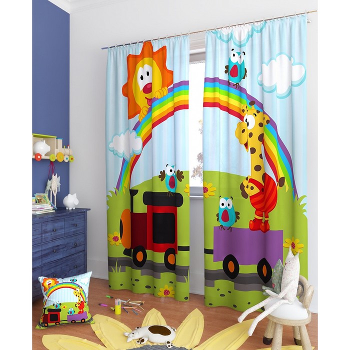 Фотошторы "Софи", размер 150х260 см - 2 шт, блэкаут