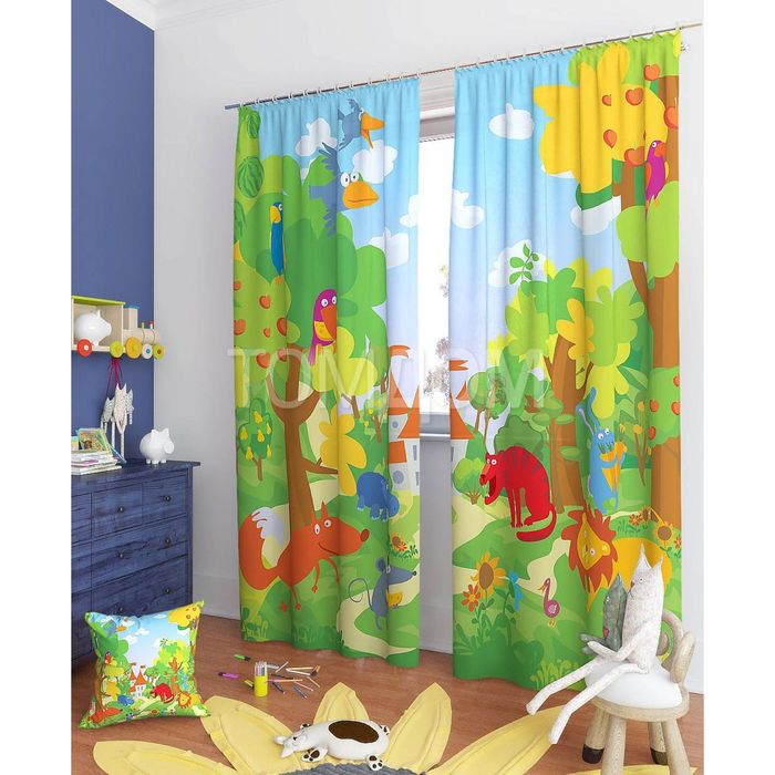 Фотошторы "Ферула", размер 150х260 см - 2 шт, блэкаут