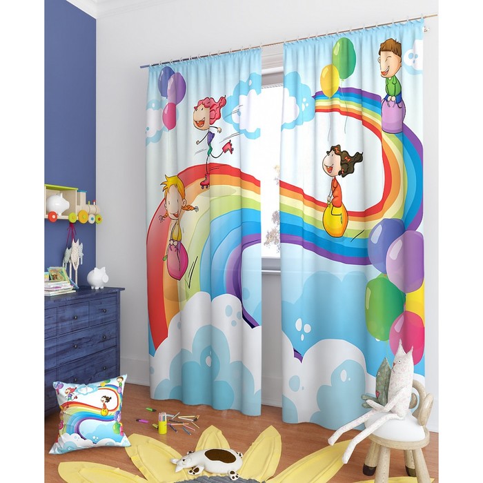 Фотошторы "Стевия", размер 150х260 см - 2 шт, блэкаут