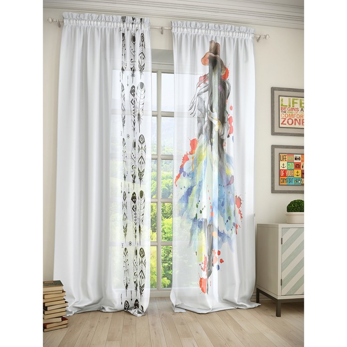 Тюль «Соломея», размер 150 х 280 см. — 2 шт.