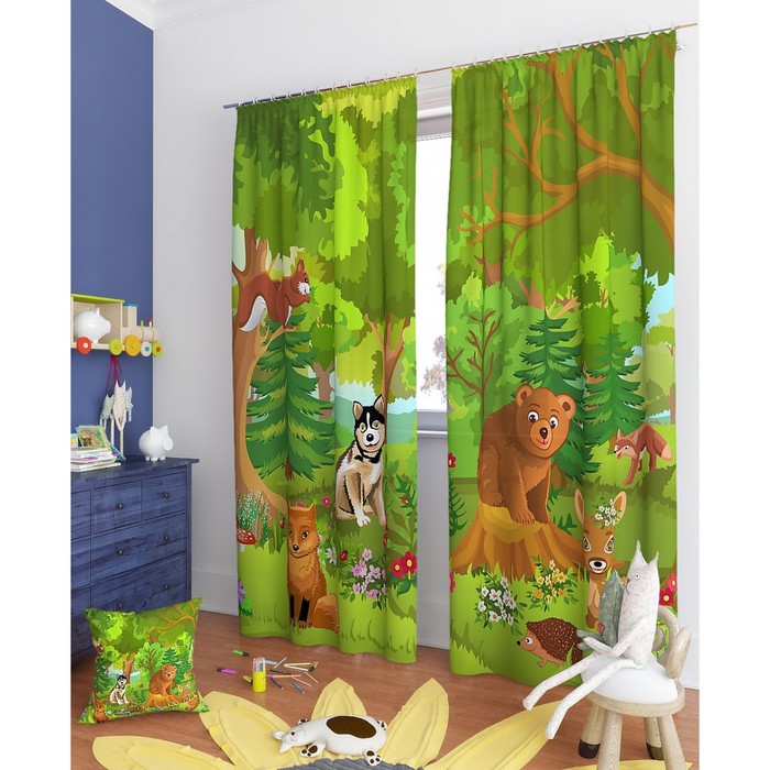 Фотошторы "Гениб", размер 150х260 см - 2 шт, блэкаут