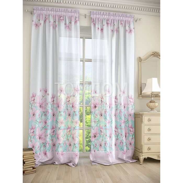 Тюль «Богория», цвет розовый, размер 150 х 280 см. — 2 шт.