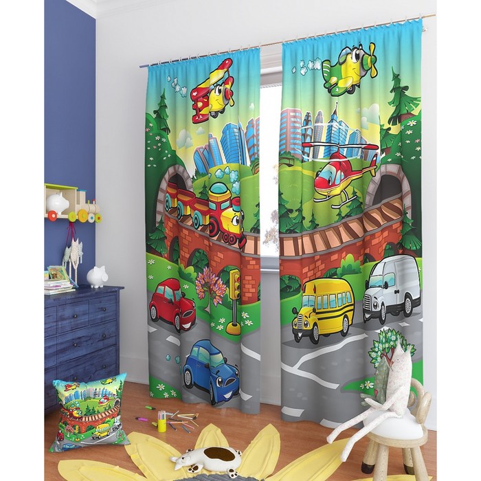 Фотошторы "Эниф", размер 150х260 см - 2 шт, блэкаут