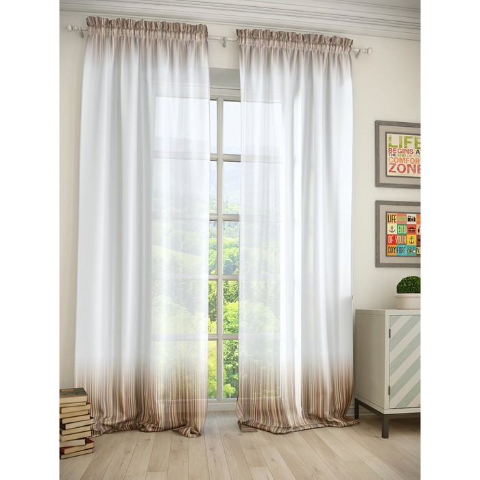 Тюль «Бистчо», цвет коричневый, размер 150 х 280 см. — 2 шт.