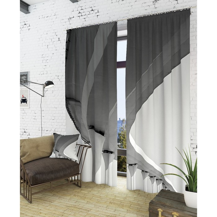 Фотошторы "Архитектура 21 века", размер 150х260 см - 2 шт, блэкаут