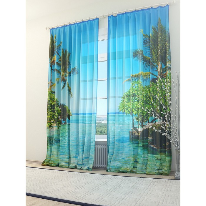 Тюль «Карибы», размер 150 х 260 см. — 2 шт.