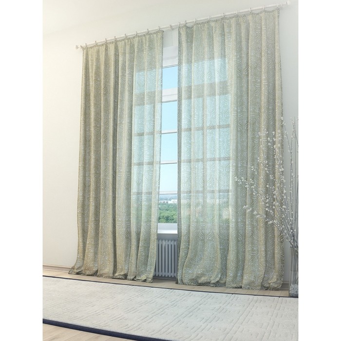 Тюль «Афрес», цвет бежевый, размер 150 х 260 см. — 2 шт.