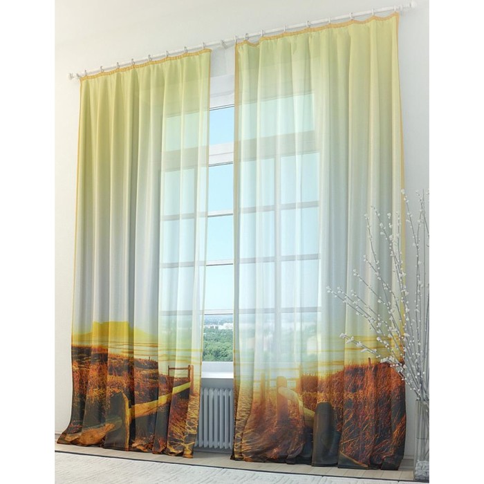 Тюль «Зной», размер 150 х 260 см. — 2 шт.