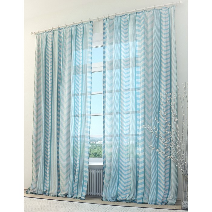 Тюль «Геометрия», размер 150 х 260 см. — 2 шт.