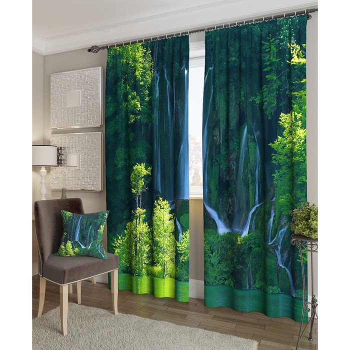 Фотошторы "Заповедник в Хорватии", размер 150х260 см - 2 шт, блэкаут