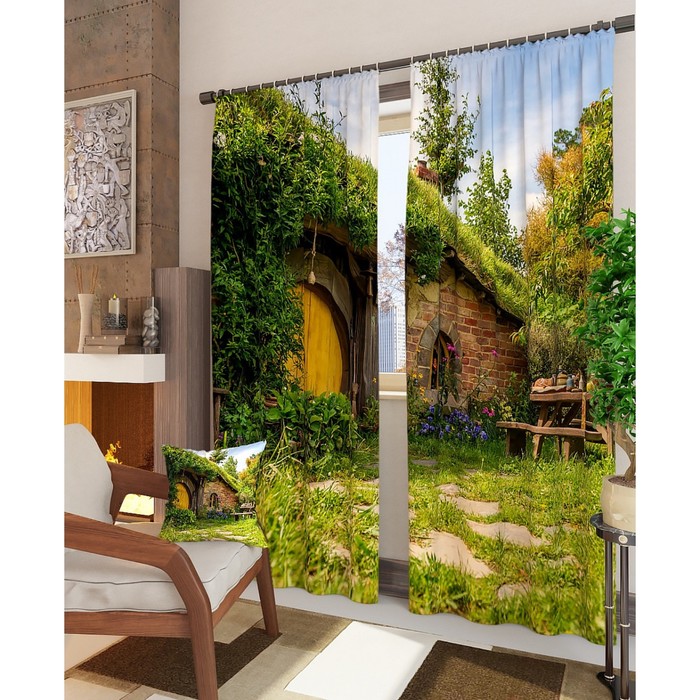 Фотошторы "Хоббитания", размер 150х260 см - 2 шт, блэкаут