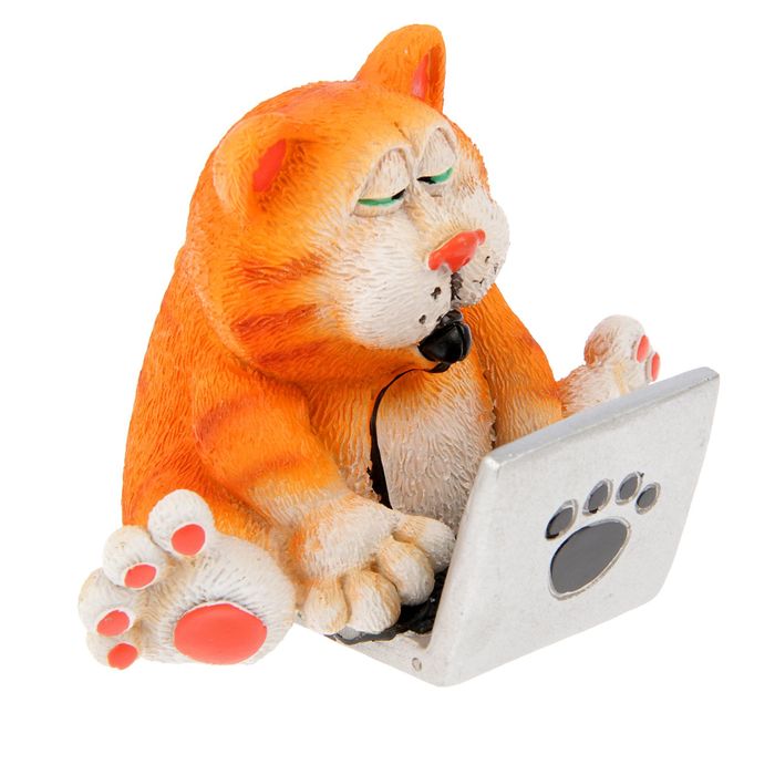 Сувенир полистоун "Котофей юзер" 12,5х10,2х8,8 см