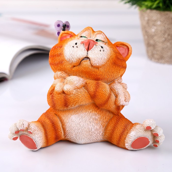 Сувенир полистоун "Котофей романтик" 14х10х9,5 см