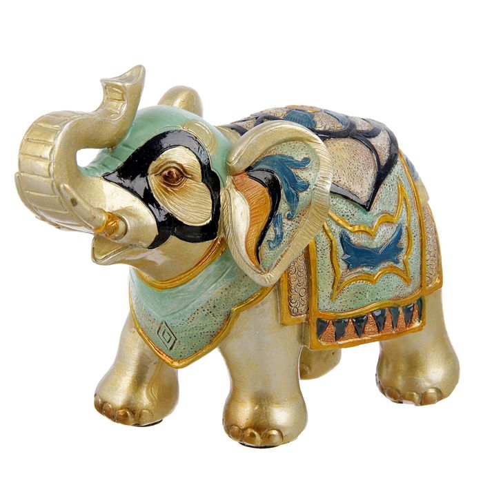Сувенир полистоун "Слон лазурь" 12,5х15х7,5 см