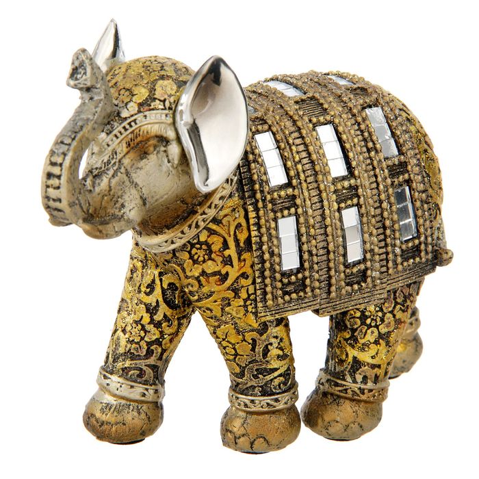 Сувенир полистоун "Слон с зеркальная симметрия" 11х13х5 см