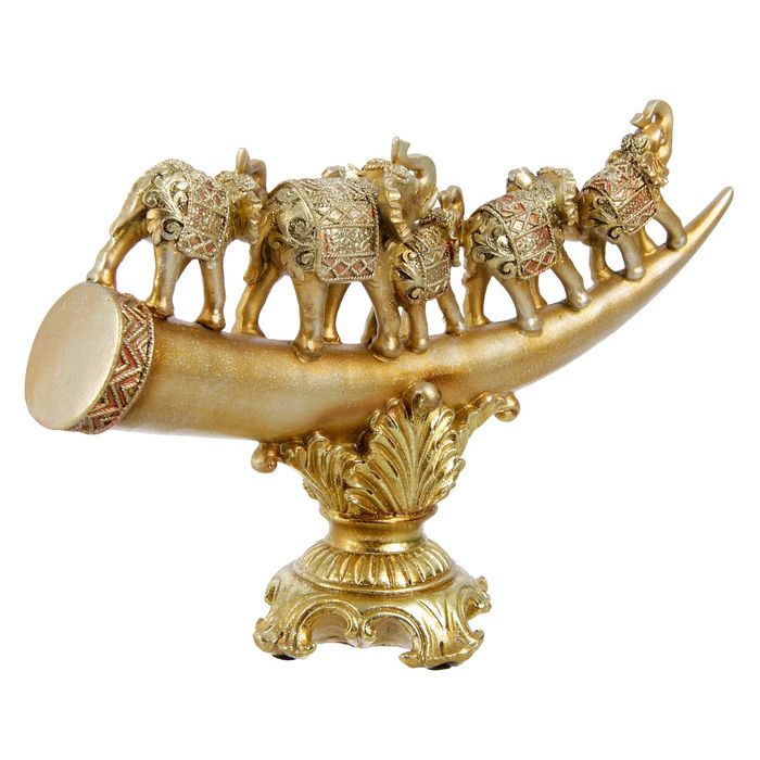 Сувенир полистоун "5 слонов на бивне" 19х31,5х11 см