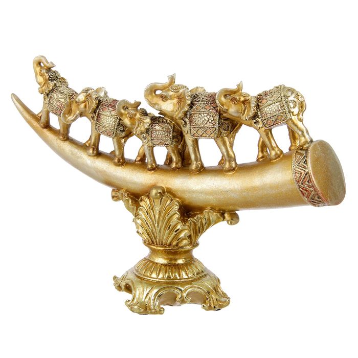 Сувенир полистоун "5 слонов на бивне" 19х31,5х11 см