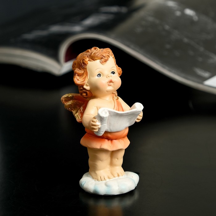 Сувенир полистоун "Ангел читающий" 9,5х3,5х4 см