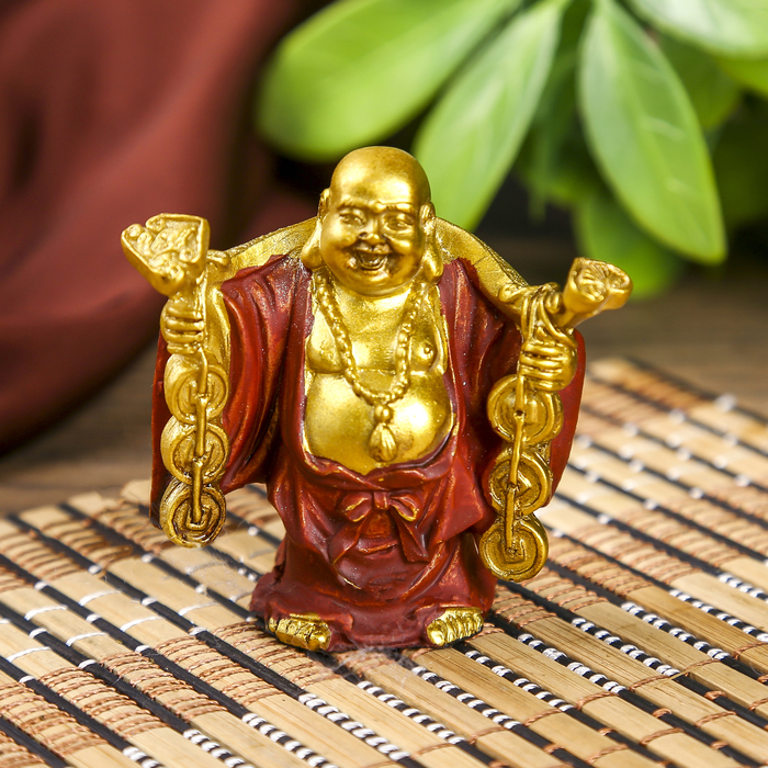 Нецке "Хотей с монетами" в пакете 5,2х5,5х2,3 см