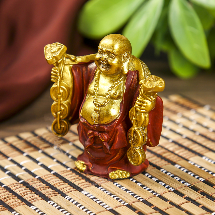 Нецке "Хотей с монетами" в пакете 5,2х5,5х2,3 см