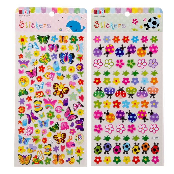 Наклейка пластик "Букашки" МИКС 26х12 см