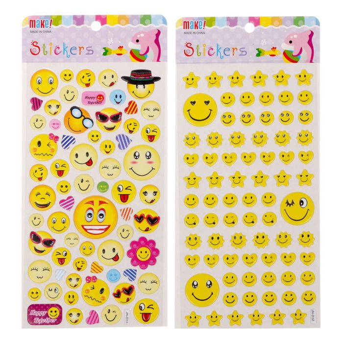 Наклейка пластик "Смайлики" МИКС 26х12 см