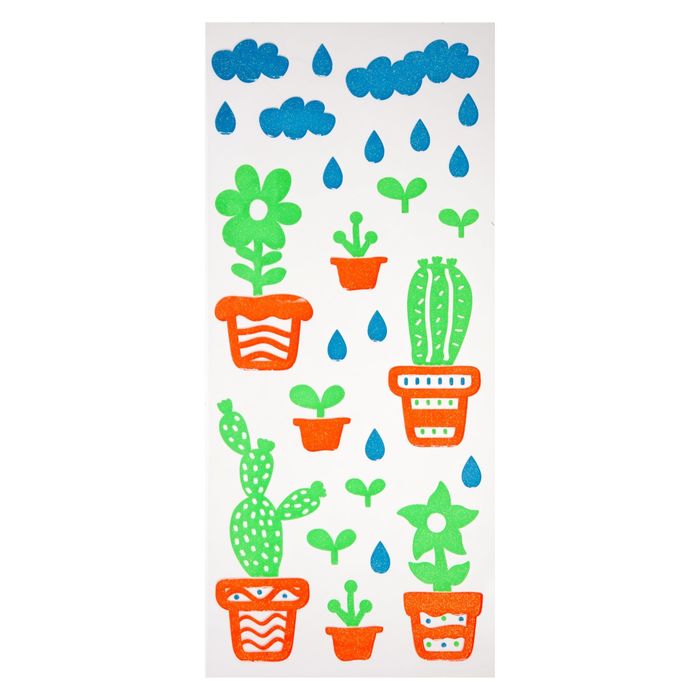 Наклейка интерьерная фосфорная с блеском "Неон" МИКС 61,5х25 см