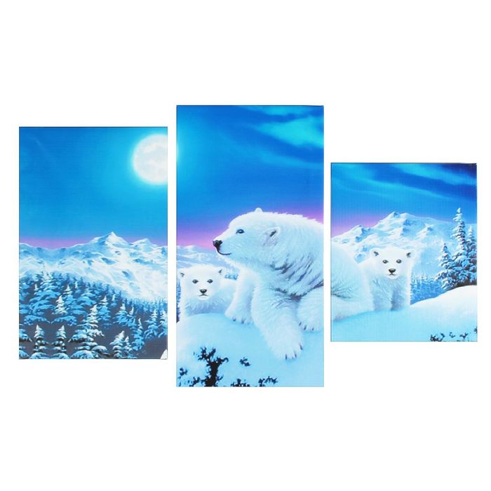 Модульная картина на подрамнике "Белые медведи"