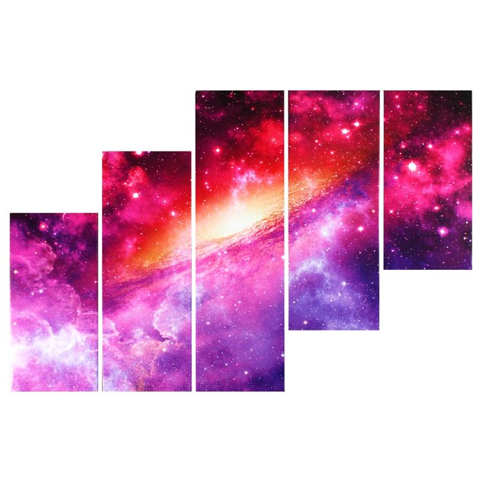 Модульная картина на подрамнике "Красота космоса", 2 — 60×30 см, 2 — 80×30 см, 100×30 см, 150×100