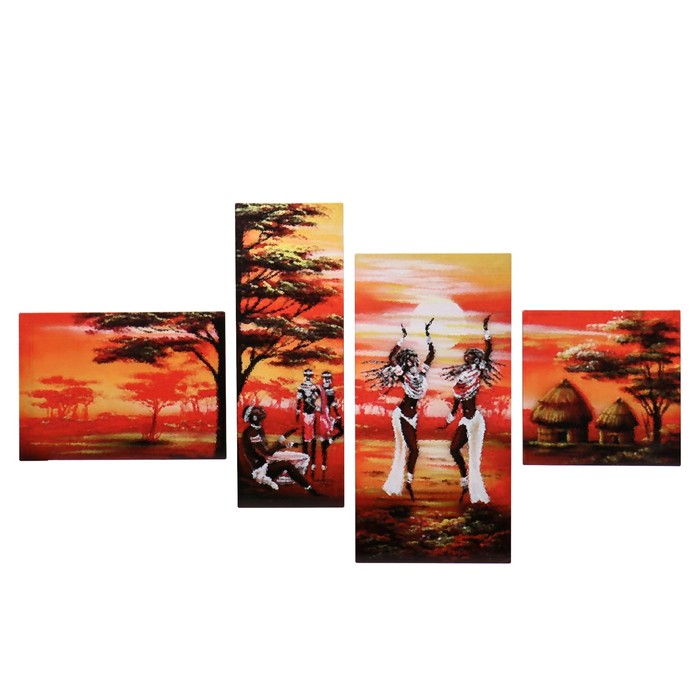 Модульная картина на подрамнике "Африканские танцы", 30×30, 29×40, 21×59, 30×60, 110×60 см