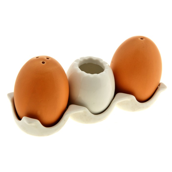 Набор для специй "Яйца": 3 предмета 50 мл на подставке