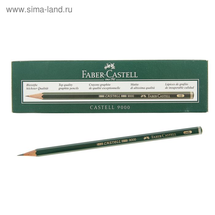 

Карандаш художественный чёрнографитный Faber-Castel CASTELL® 9000 профессиональные HB зелёный