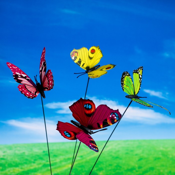 Штекер для комнатных растений "Бабочка" 7*8 см, длина 25см