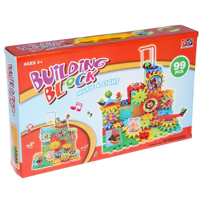 Конструктор «Забавные шестерёнки», световые и звуковые эффекты, работает от батареек, 99 деталей