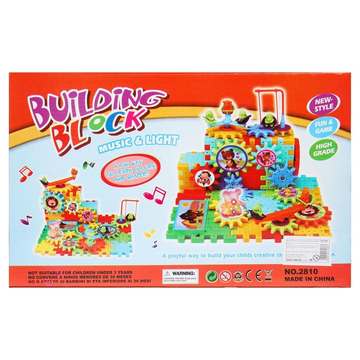 Конструктор «Забавные шестерёнки», световые и звуковые эффекты, работает от батареек, 99 деталей