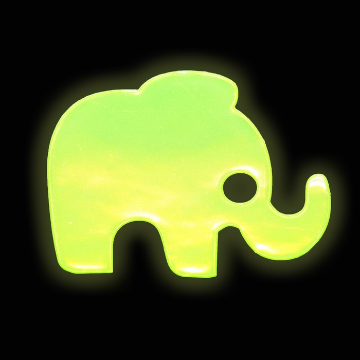 Светоотражающая наклейка "Слоник", 14*14см, 5шт на листе, цвет жёлтый