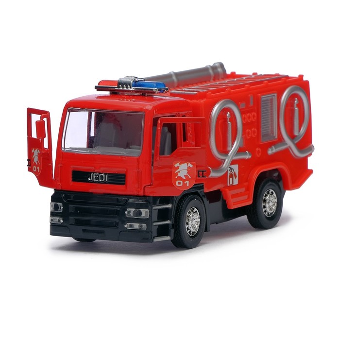 Машина металлическая "Пожарная служба", инерционная, световые и звуковые эффекты, масштаб 1:32