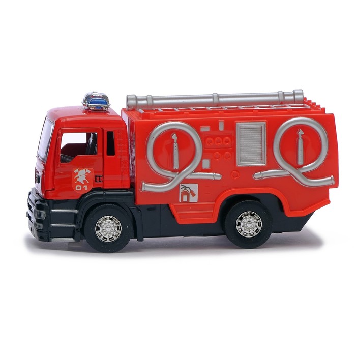 Машина металлическая "Пожарная служба", инерционная, световые и звуковые эффекты, масштаб 1:32