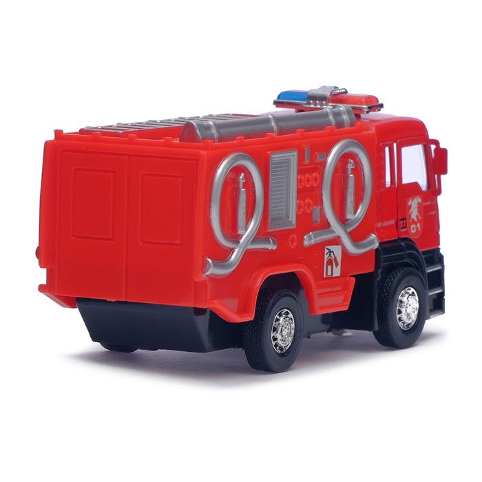 Машина металлическая "Пожарная служба", инерционная, световые и звуковые эффекты, масштаб 1:32