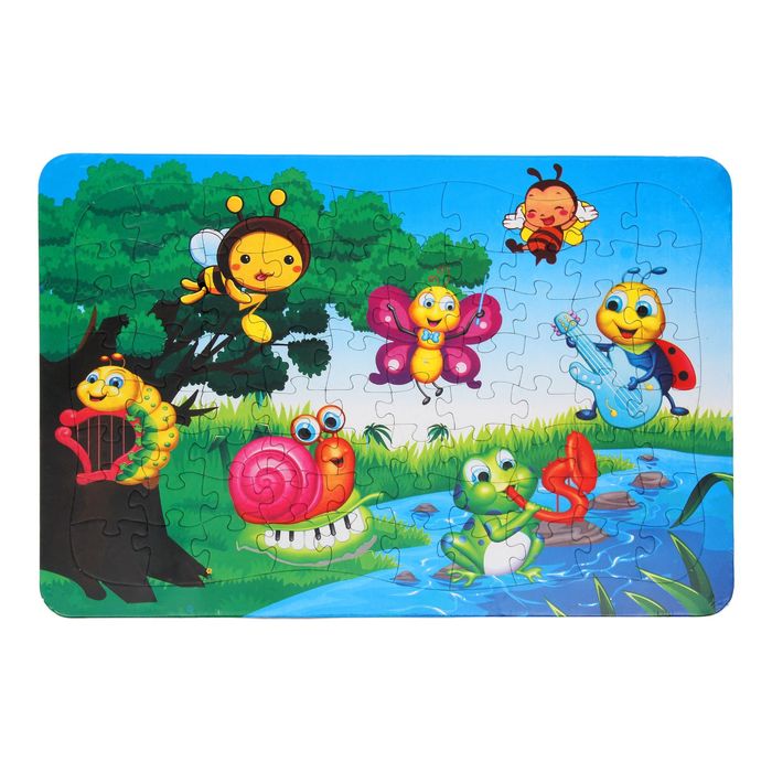 Мозаика детская "Весёлый оркестр" в рамке , 80 деталей